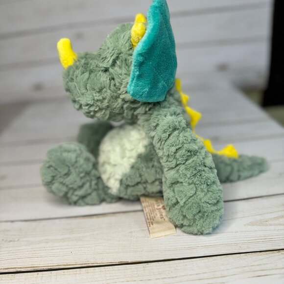 Demdaco Nat & Jules Drake the Mellow Fellows Green & Blue 11" Triceratops Plush - Picture 5 of 10